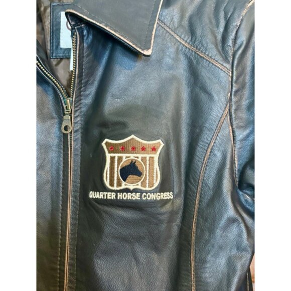 Cripple Creek Distressed Brown Leather Jacket Women’s Medium Qtr Horse Congress - Picture 5 of 12